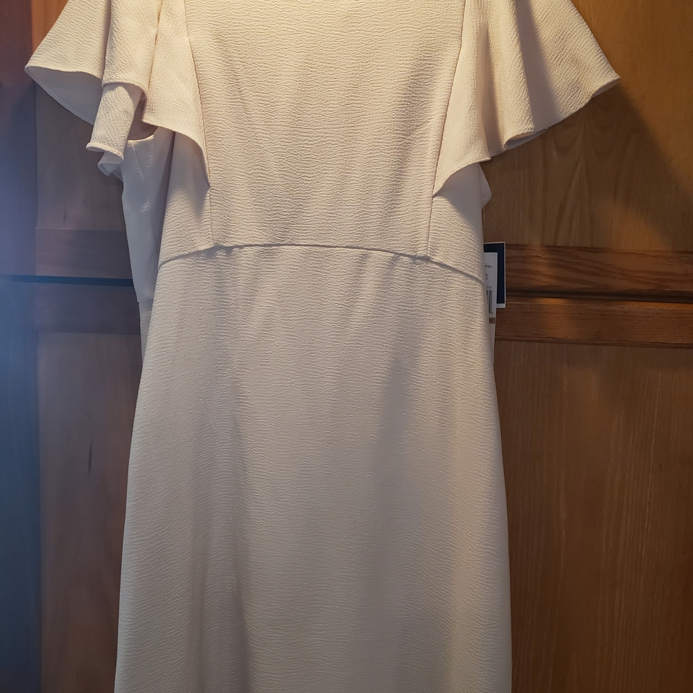 Marshalls Elegant One Shoulder Dress in Cream